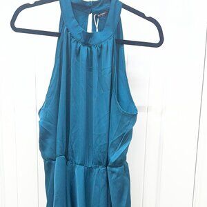 NEW Bloomchic Dark Teal Halter Top Wrap Cocktail Dress Size 1X